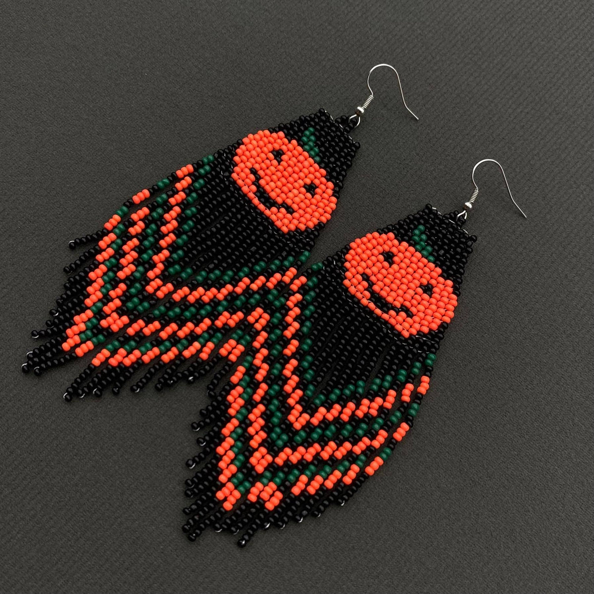Hello Pumpkin Beads Tassel Earrings