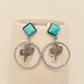 Roped Cactus Pendant Post Earrings