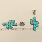 Turquoise filled Cactus Post Earrings