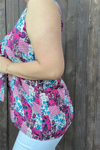 Patchwork Sleeveless Blouse