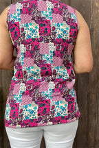 Patchwork Sleeveless Blouse