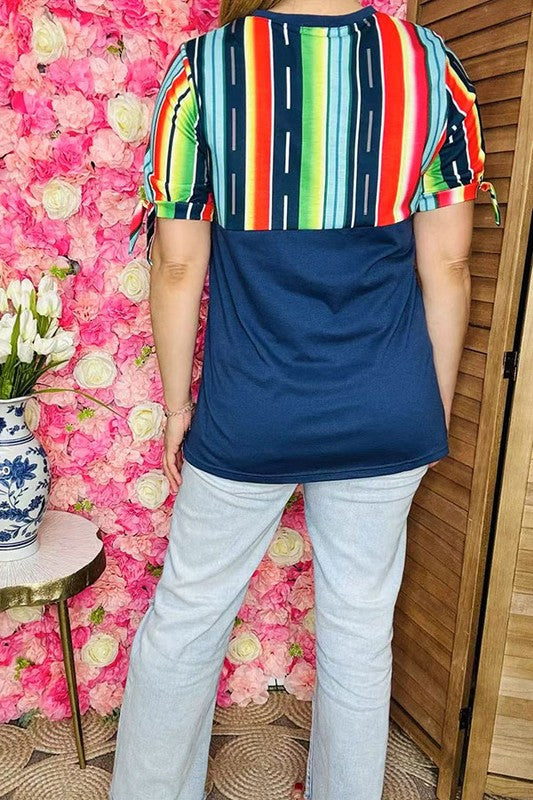 Serape & Navy Tee