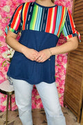 Serape & Navy Tee