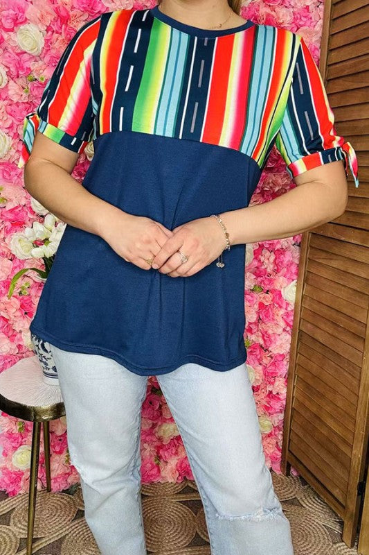 Serape & Navy Tee