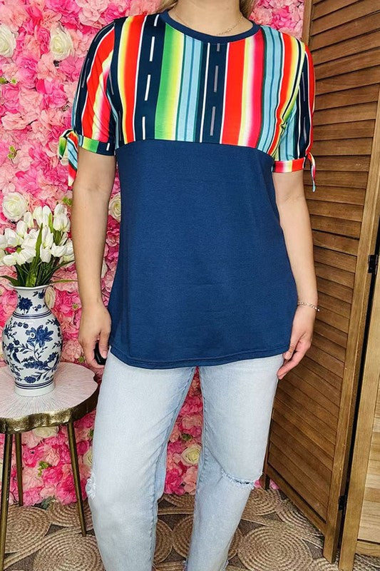 Serape & Navy Tee
