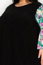 Contrast Ruffles Sleeves Tunic Top