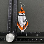 Ghostly Beads Fringe dangle Earrings