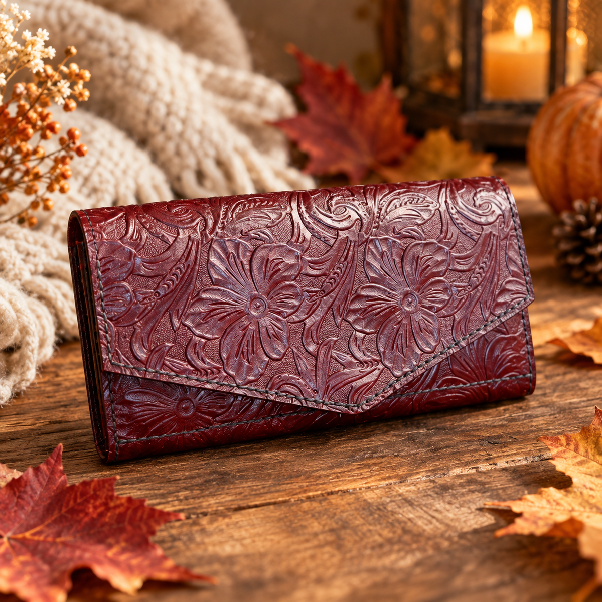 Handmade Embossed Leather Wallet