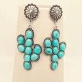 Turquoise filled Cactus Post Earrings