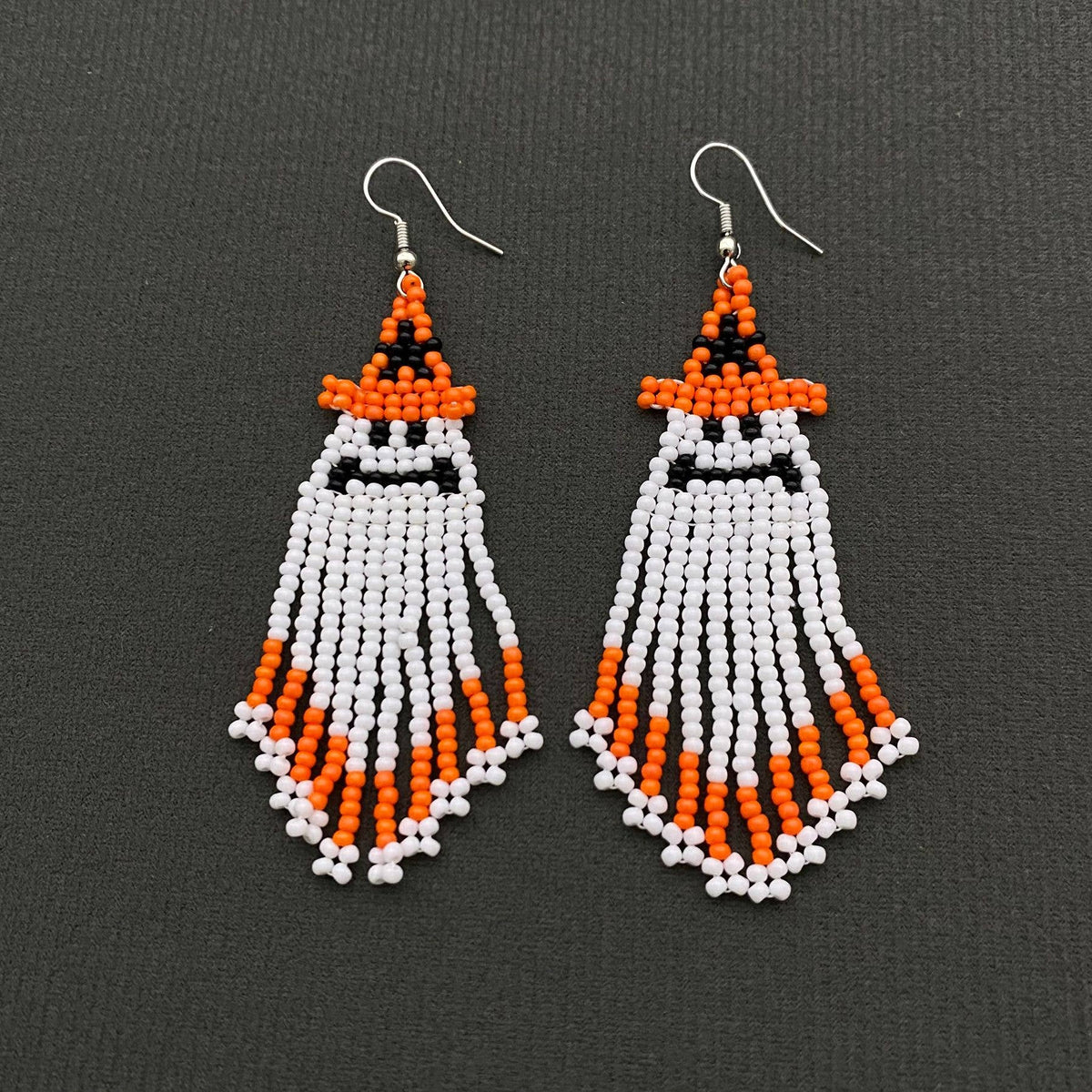 Ghostly Beads Fringe dangle Earrings