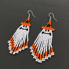 Ghostly Beads Fringe dangle Earrings