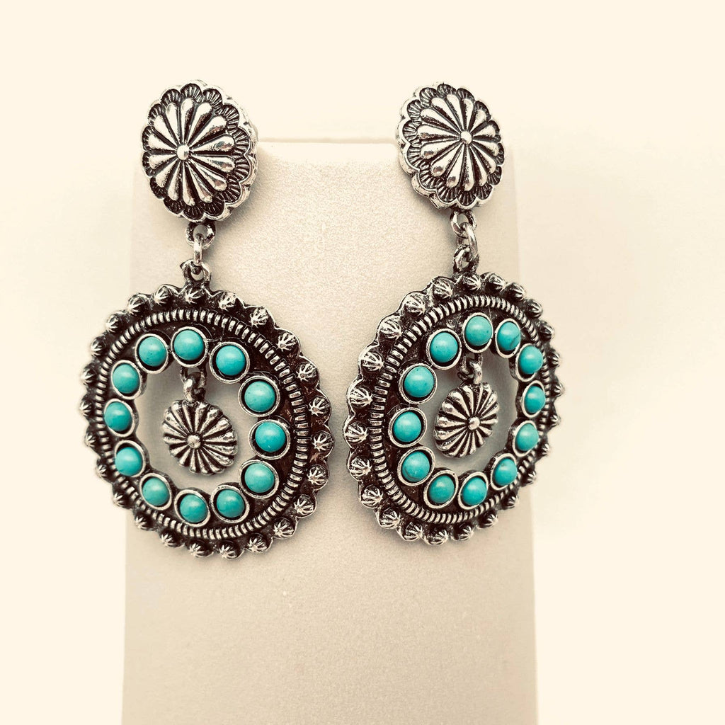 Turquoise Round Post Earrings