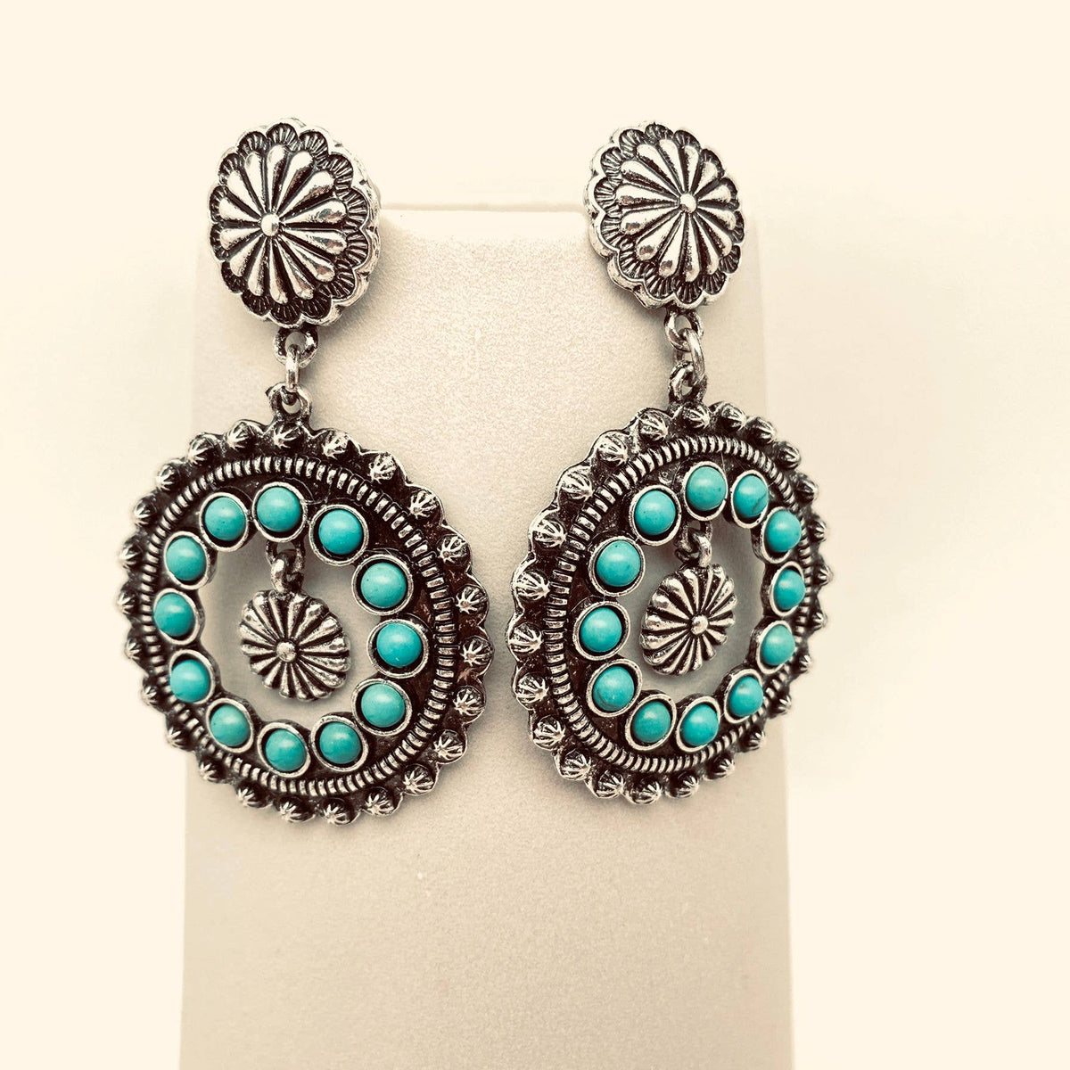 Turquoise Round Post Earrings