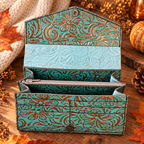 Handmade Turquoise Embossed Wallet