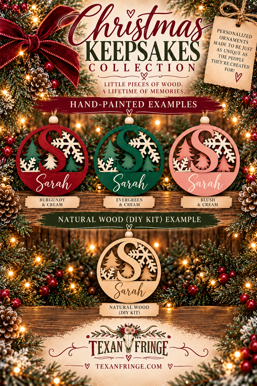 Personalized Monogram Ornament- 3Layered