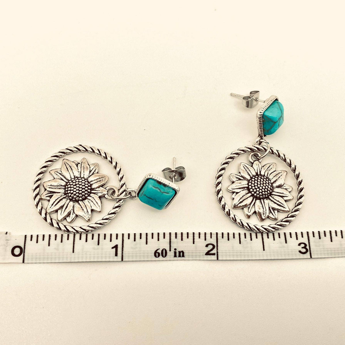 Roped Cactus Pendant Post Earrings