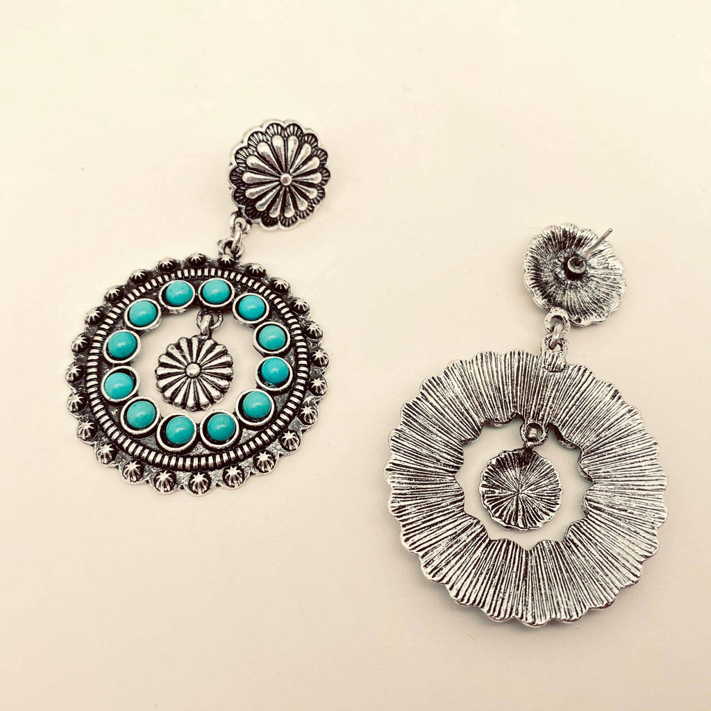 Turquoise Round Post Earrings