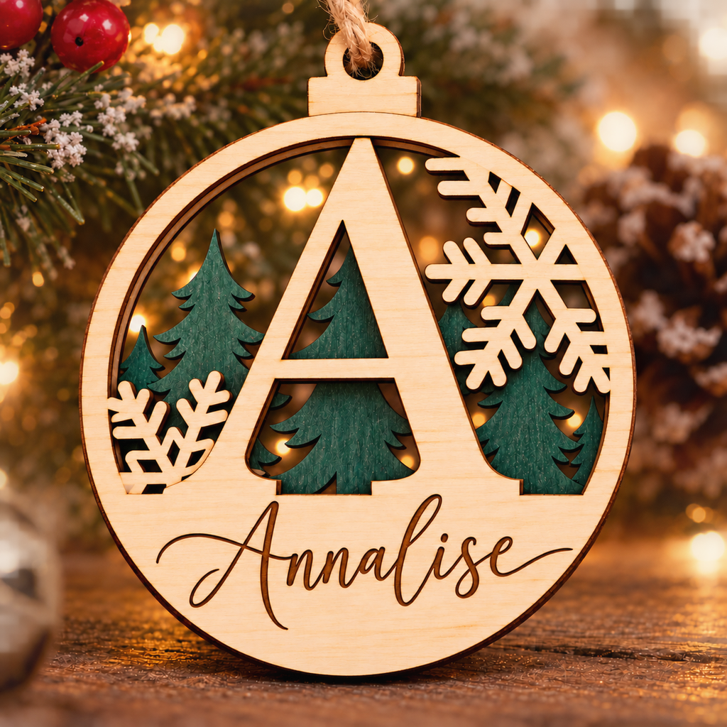 Personalized Monogram Ornament- 3Layered