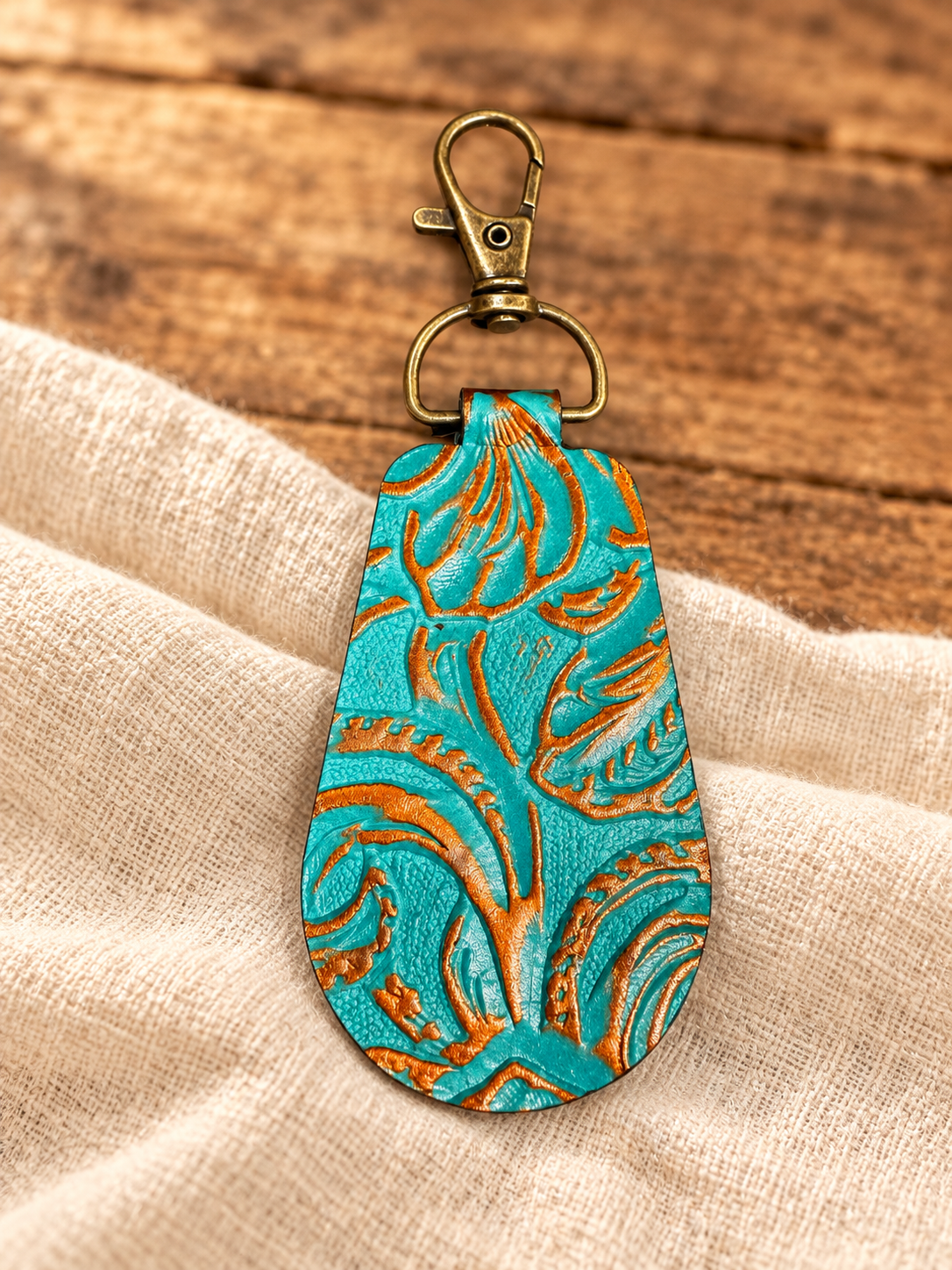 Handmade Turquoise Embossed Wallet