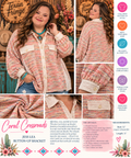 Coral Crossroads | Jess Lea Textured Button-Up Shacket