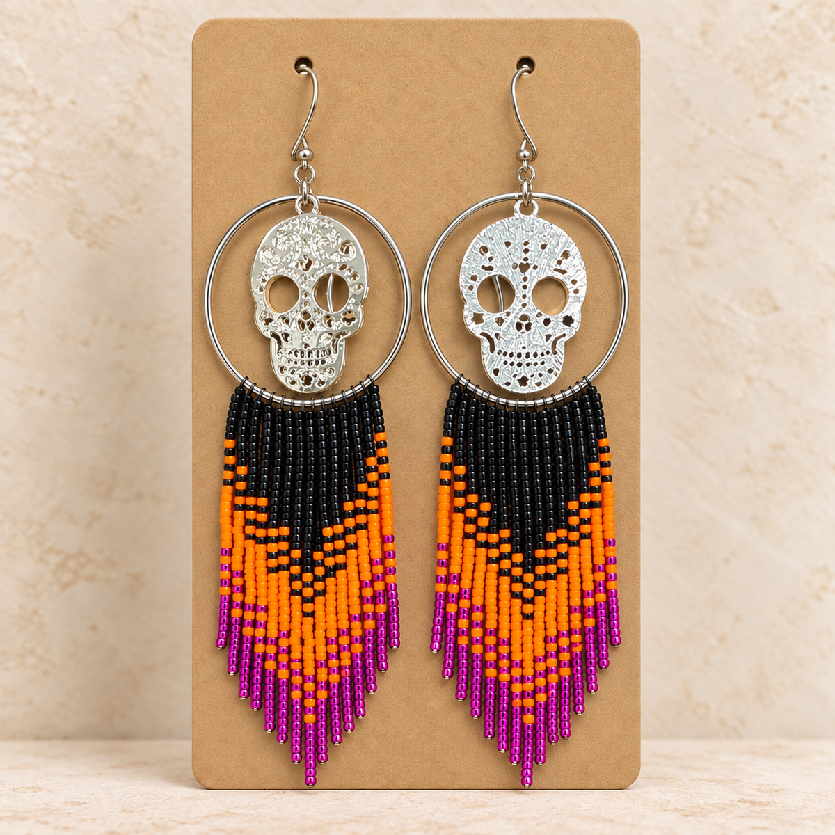 Sugar Skull w/ Beaded dangle