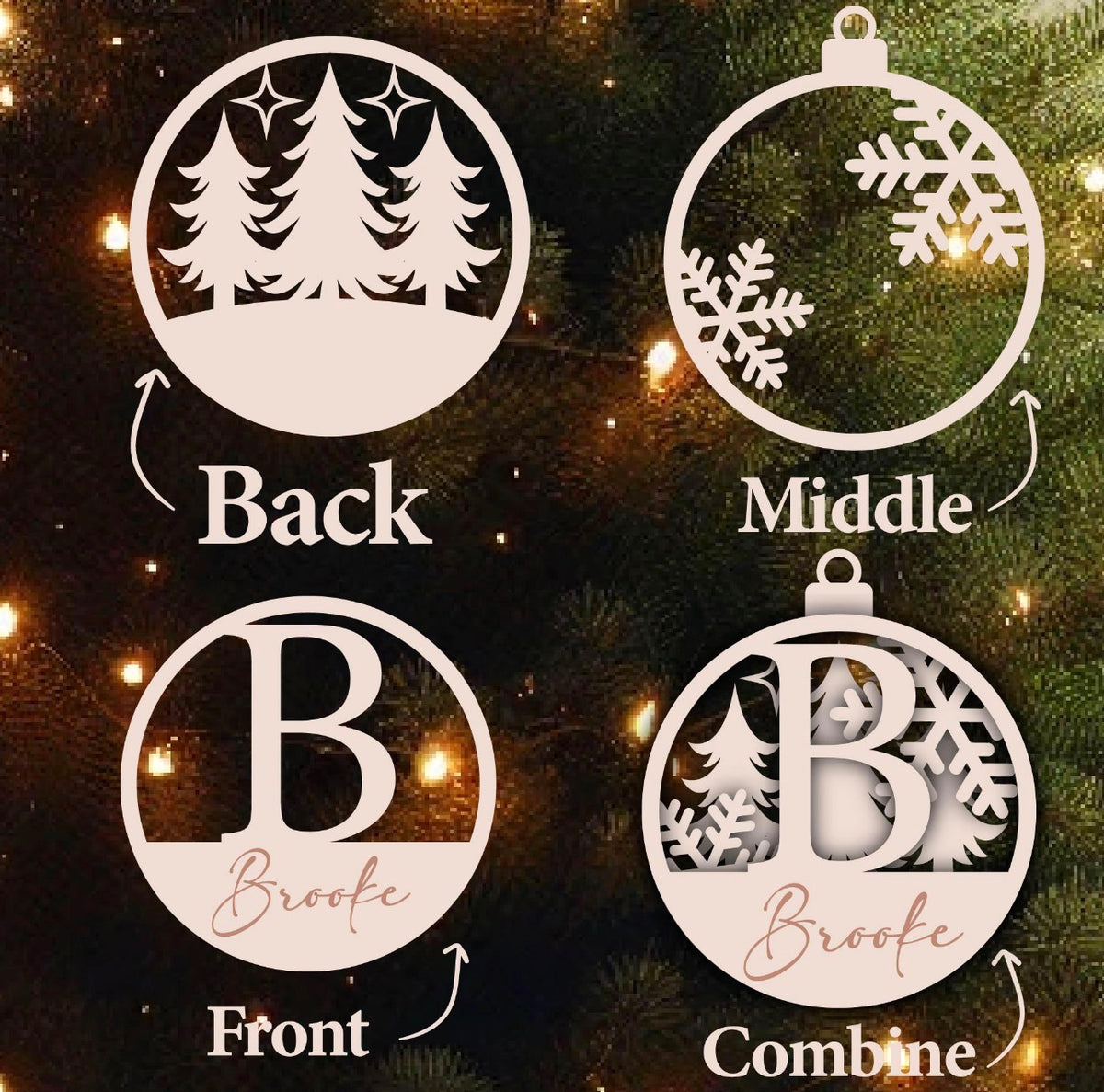 Personalized Monogram Ornament- 3Layered