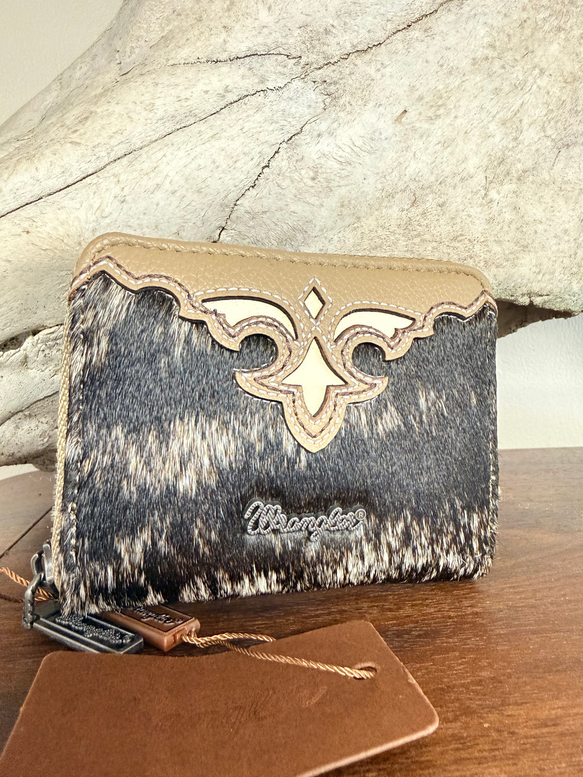 Cowhide Zip Wallet by Wrangler
