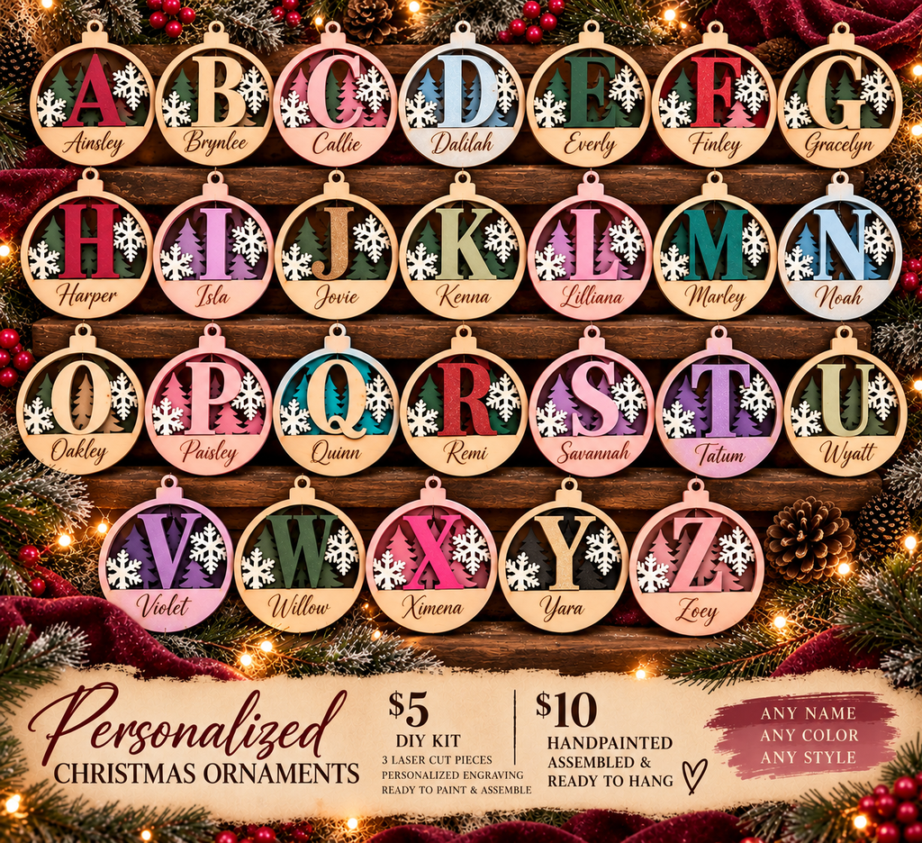 Personalized Monogram Ornament- 3Layered