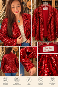 All Eyes on Me | Jess Lea Ruby Red Sequin Blazer