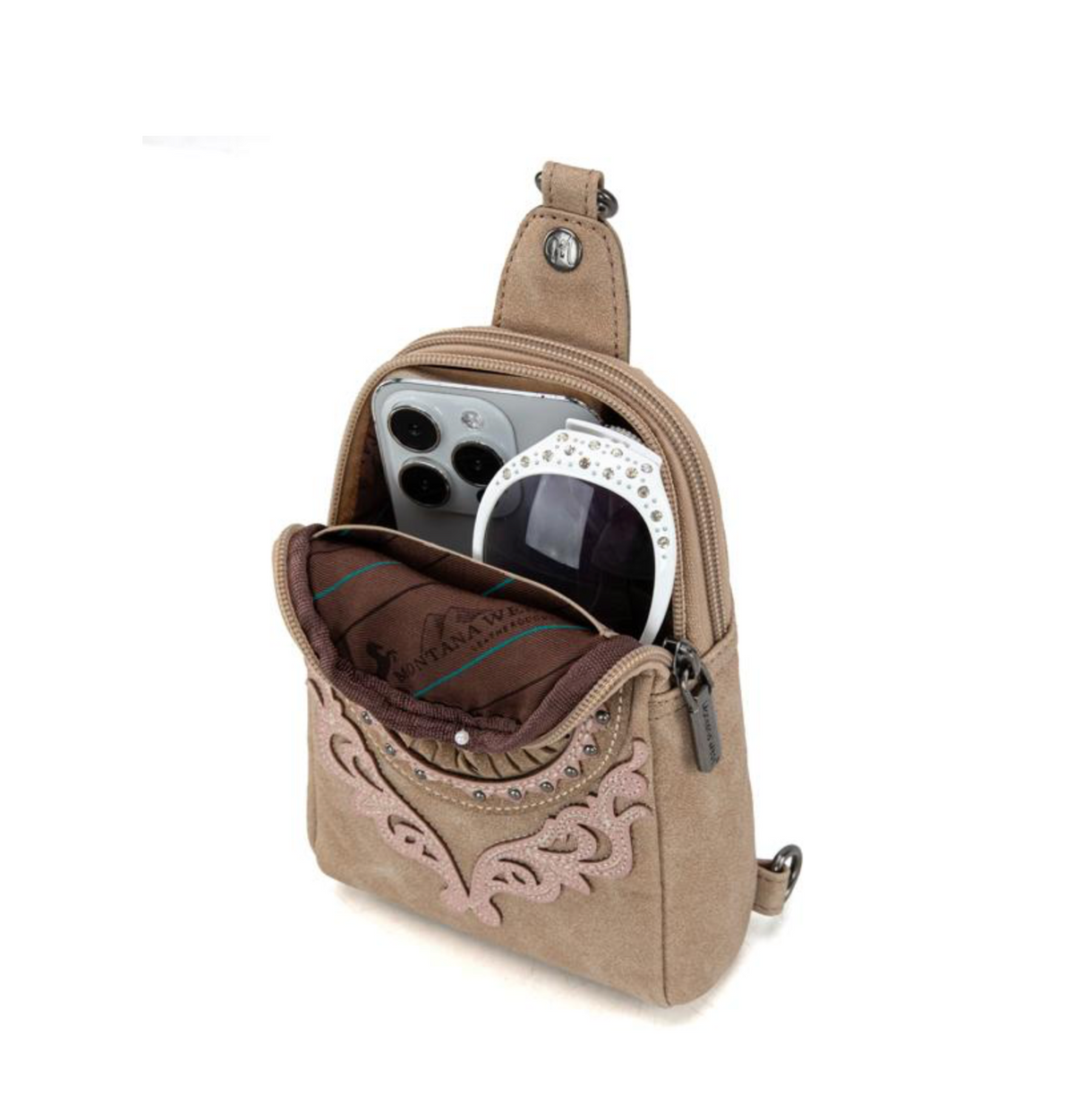Concho Embroidered Collection Sling Bag