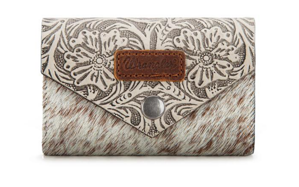 Tooled Leather & Cowhide Cardholder