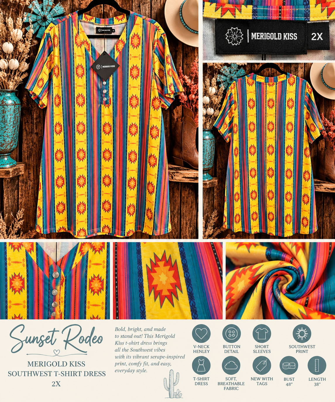 Loud & Proud | Southwestern T-Shirt Dress