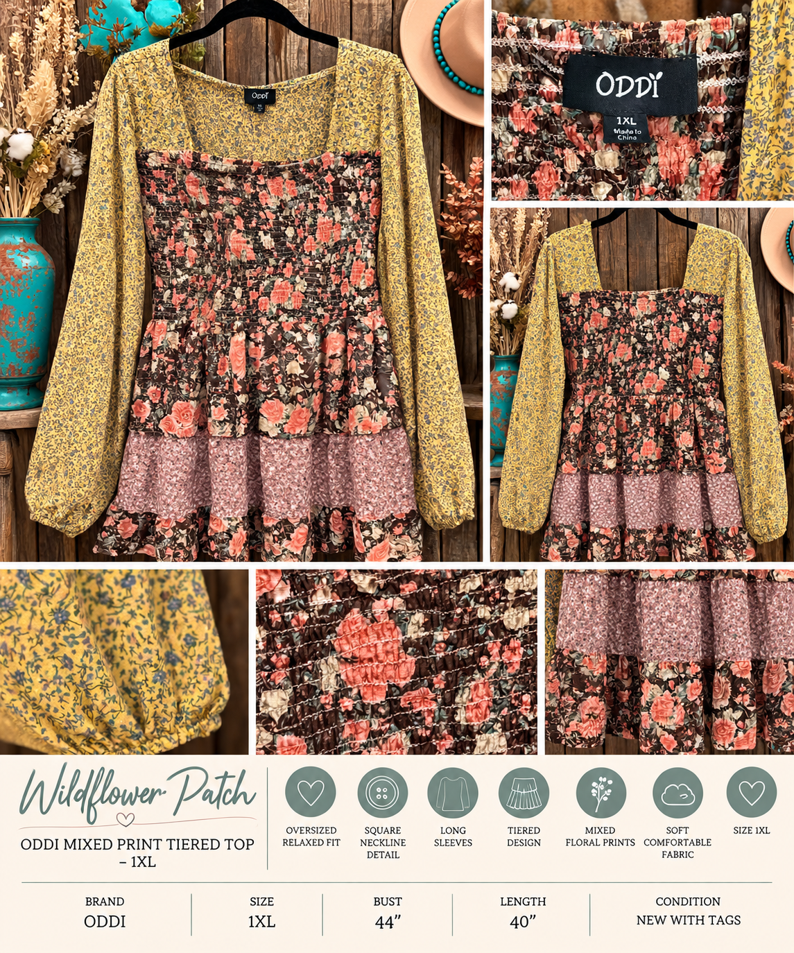 Wildflower Whimsy | Mixed Floral Smocked Dress