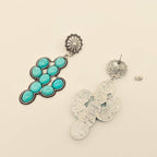 Turquoise filled Cactus Post Earrings