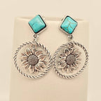 Roped Cactus Pendant Post Earrings