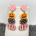 Pumpkin Pink Heart Post Earrings