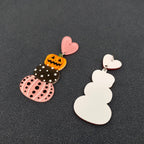 Pumpkin Pink Heart Post Earrings