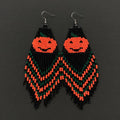 Hello Pumpkin Beads Tassel Earrings