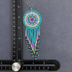 Boho Round Multicolor Seed Beads Fringe Earrings